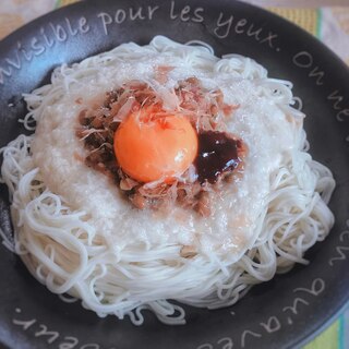 納豆と長芋のピリ辛ネバネバ素麺レシピ